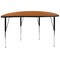 Flash Furniture Half Round 24 W, 47.5 L, 30.25 H, Chrome, Laminate, Particleboard, Steel, Wood Grain XU-A48-HCIRC-OAK-T-A-GG - alternate 8